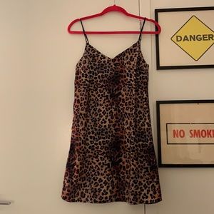 Cheetah print spaghetti strap dress